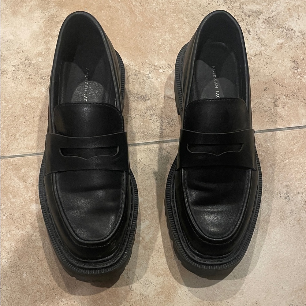 Platform Black Leather women’s  Loafers